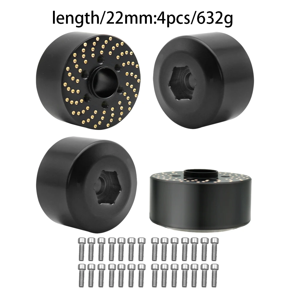 Messing-Rad-Sechskant-Nabenadapter für 1,9 2,2 Beadlock-Felge RC Crawler Car Axial SCX10 Capra TRX4 TRX6 Gewichte