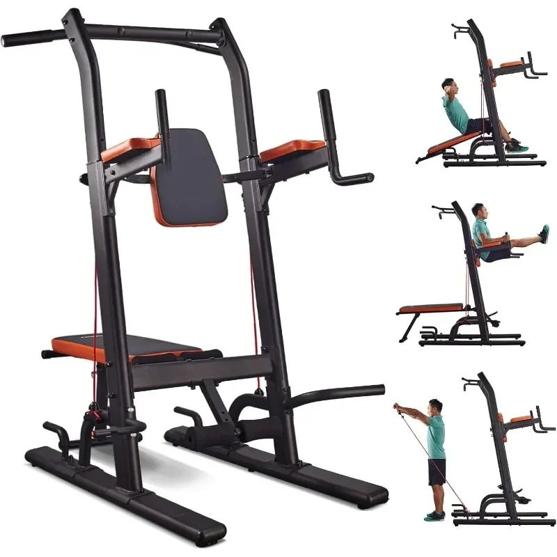 

Multifunction Power Tower with Bench Pull Up Bar Dip Station for Home Gym Workout Strength Training Fitness Equipment