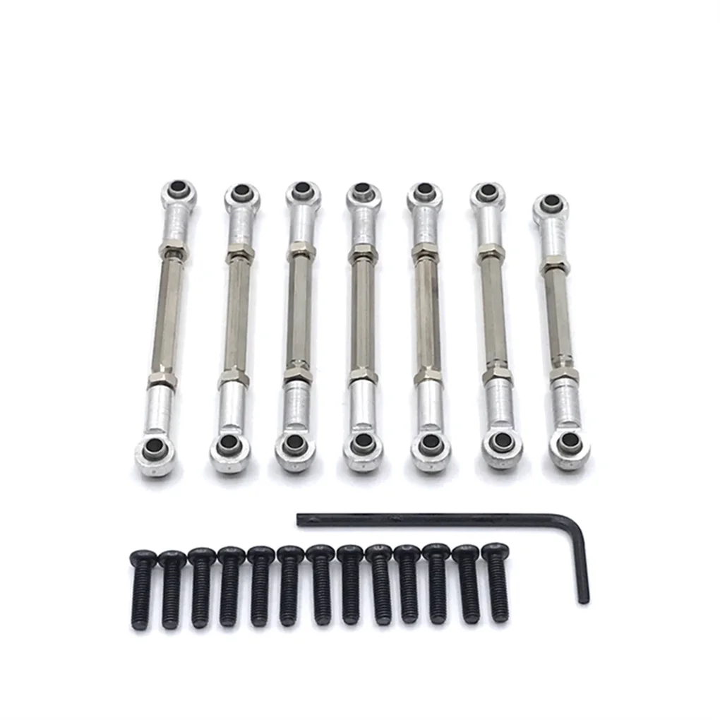 Pack of 7 Metal Servo Link Adjustable Linkage Pull Rod Remote Control Truck 1:10 Upgrade Part Replacement for 104001
