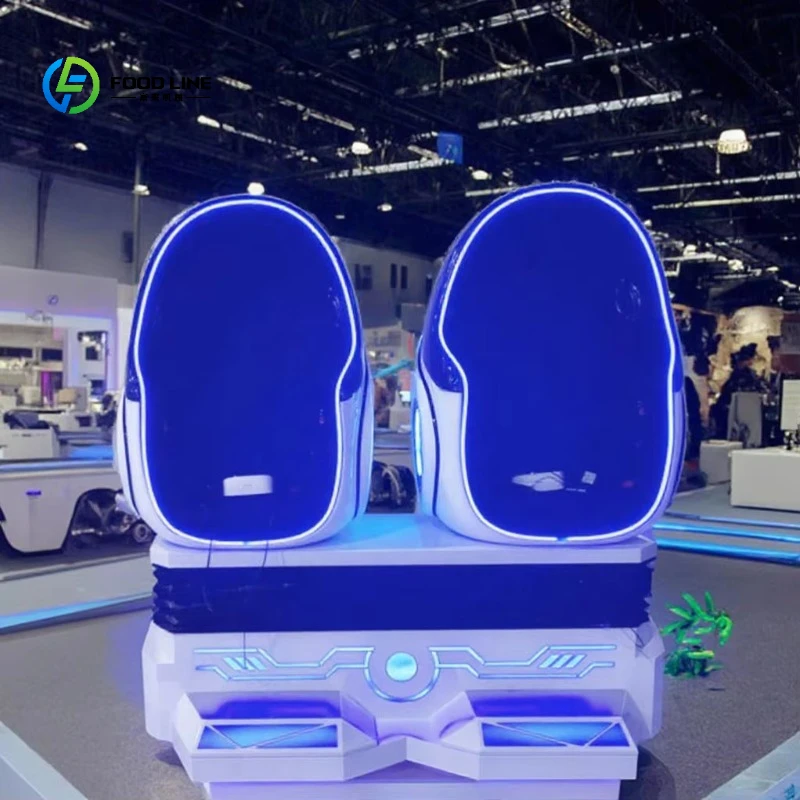 FL Wholesale 9D VR Egg Chair Simulator 2-Seat Roller Coaster Virtual Reality Cinema Indoor Outdoor Game Houses Theme Customized