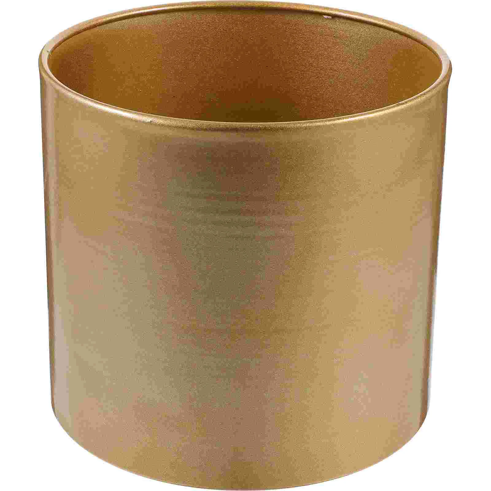 

Potted Plant Hug Bucket Flower Saucers for Outdoors Brushed Gold Iron Metal Planter