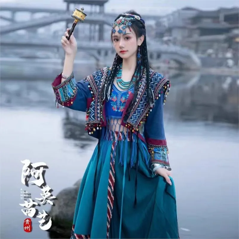 Miao' S Girl Women's Han Chinese Clothing Exotic Style Hanfu Photography