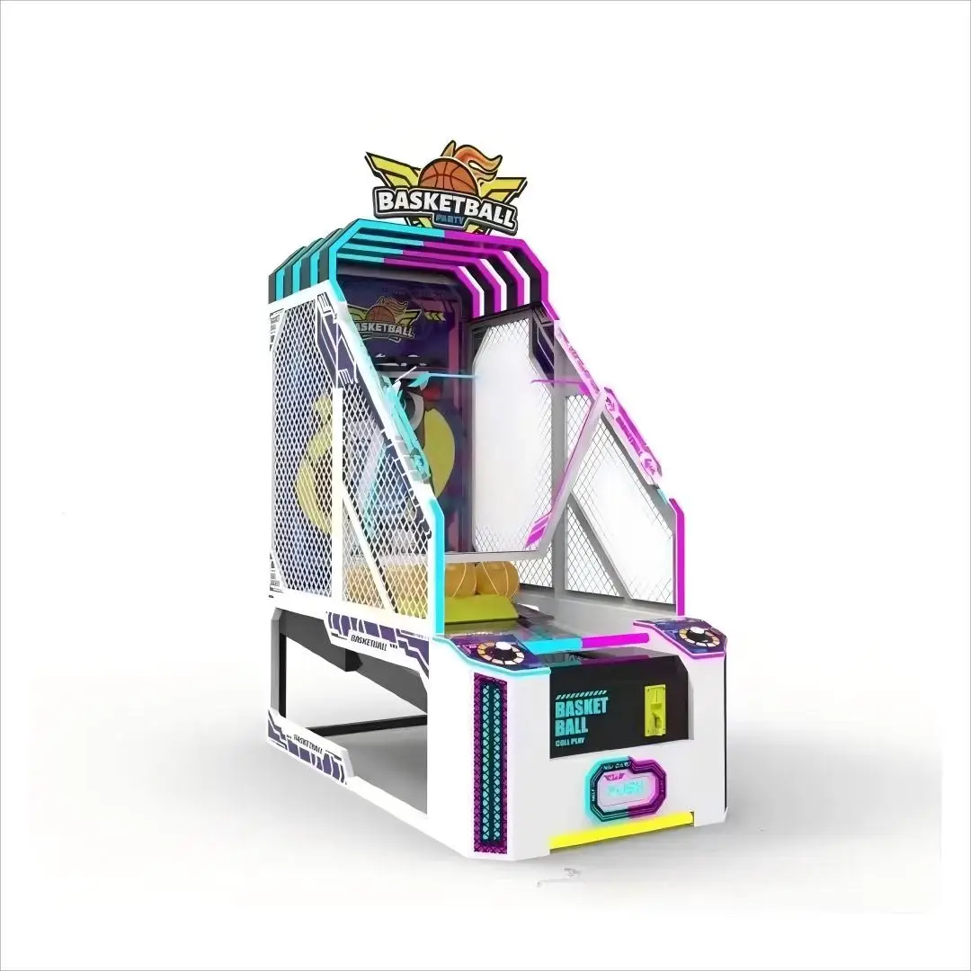 

Kids Child Arcade Basketball Game Machine Coin Operated 220V Hoop Feve Scoring Entertainment LED Sport Shooting Ball Machine