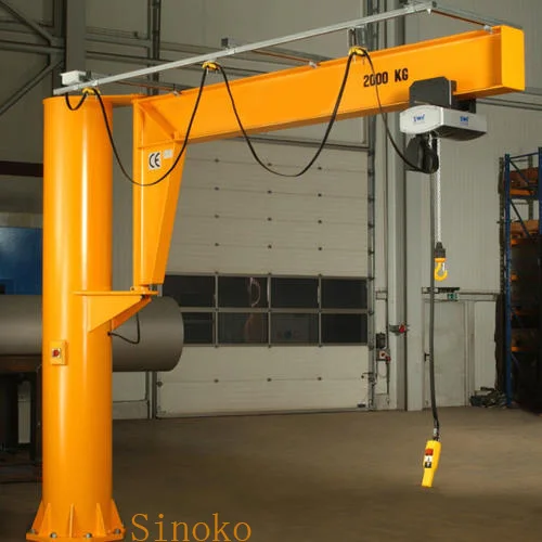 Industrial Use Motorized Portable Swing Jib Crane 3 Ton On Wheels