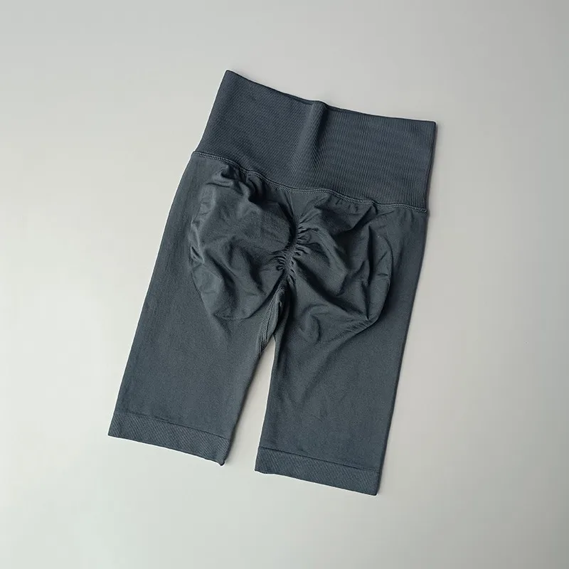 Damen Yoga-Shorts mit hoher Taille, Sport-Shorts, Hüft-Push-Up, weiche Fitness-Shorts, schnelltrocknende Laufshorts, Bauchkontrolle, Workout-Gym-Shorts – Detail 12