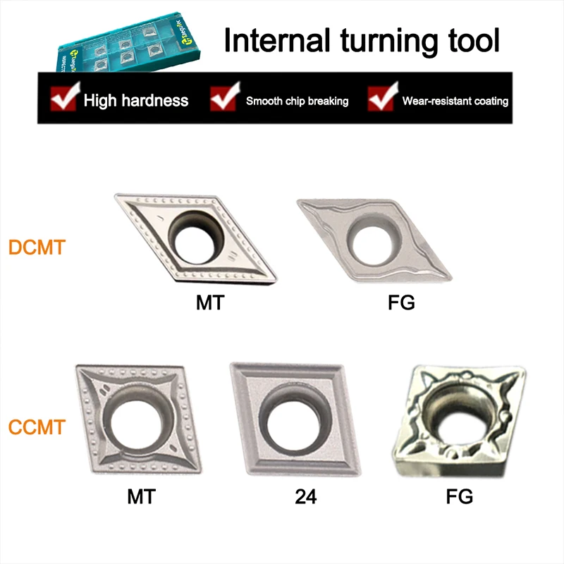 DCMT070204 DCMT11T304 CCMT060204 FG CT3000 Internal Turning Tool Cermet Grade CCMT09T304 Carbide Insert Lathe Cutter Tools
