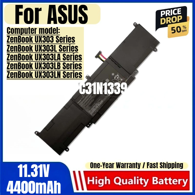 C31N1339 for ASUS U303L UX303 UX303UA TP300L Laptop Battery  High Quality High Capacity Battery Replacement Bateria