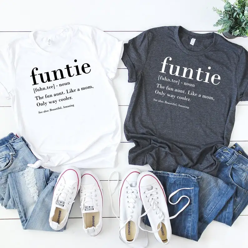 Gift For Aunt Auntie 100% Funny Letter Birthday Shirt Fashion Plus Size O Neck Graphic T-shirt Short Sleeve Casual Top Tees lady