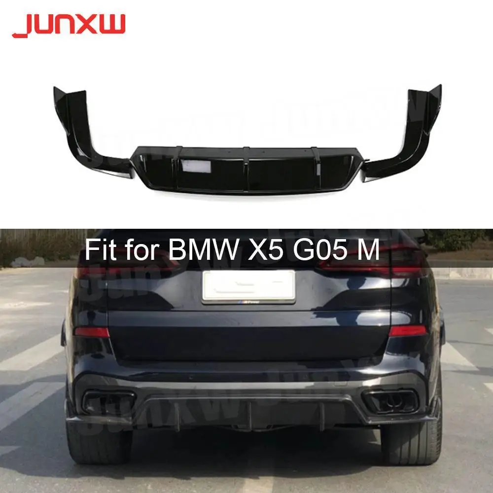 

ABS Gloss Black Rear Bumper Lip Duffuser Spoiler Splitter for BMW X5 G05 M sport 2019 + Car Styling Carbon Fiber Rear Diffuser