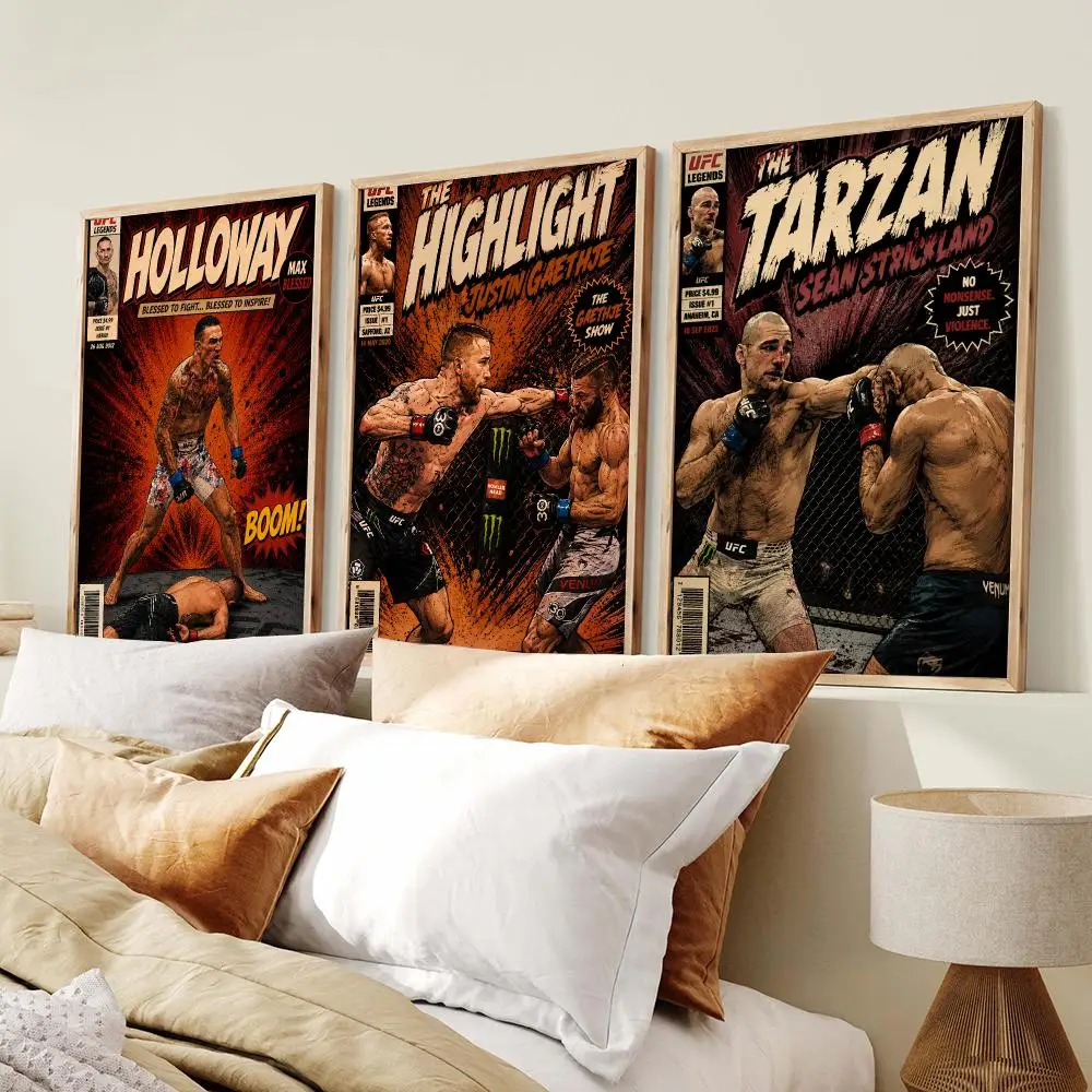 Classic Legendary Fighters Poster PP Wall Art Prints Poster for Dorm Room Apartment Home Office Room Decor Gift Waterproof