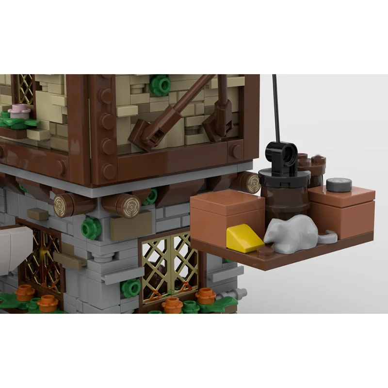 مدينة شارع عرض نموذج Moc قوالب بناء القرون الوسطى هاربور القلعة نموذج التكنولوجيا وحدات DIY المشهد كتلة هدية عيد الميلاد اللعب