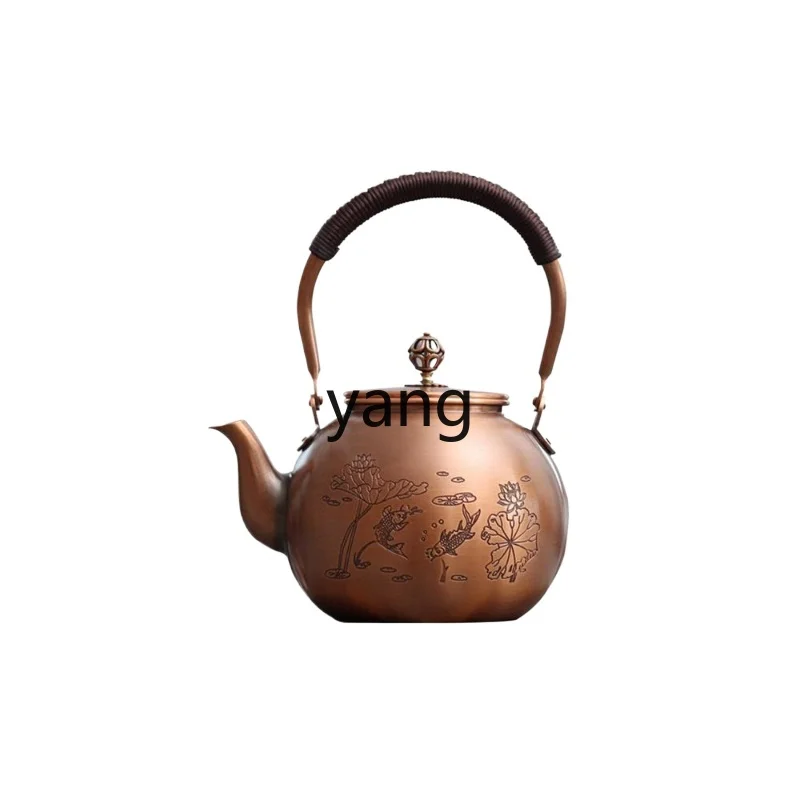 xyy pure copper teapot handmade kettle, copper lettering retro old copper pot to make tea