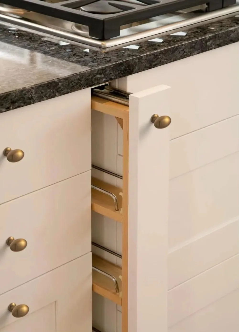 Goo-Ki Low Profile Antique Brass Cabinet Pulls Double Hole Centers(11.4''/12.6'') Zinc Alloy Handle for Drawer Cupboard Wardrobe