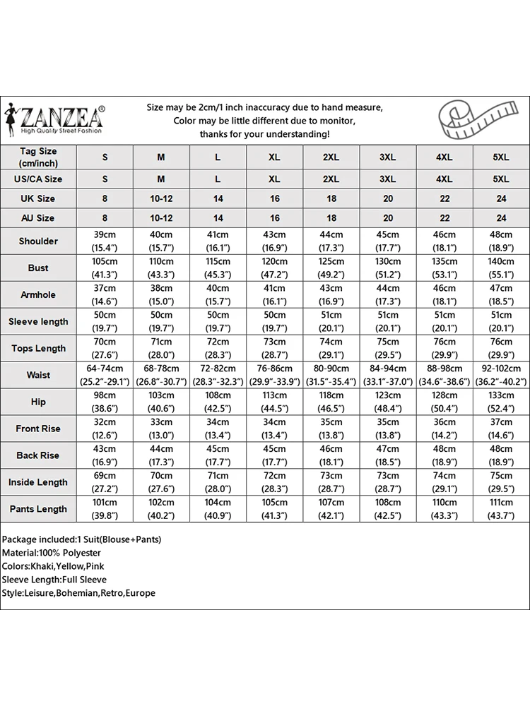 ZANZEA Fashion Women Suits 2024 Fall Oversize Wide Leg Trouser Floral Print Long Sleeve Shirt Pant Sets Loose Casual 2pcs Outfit