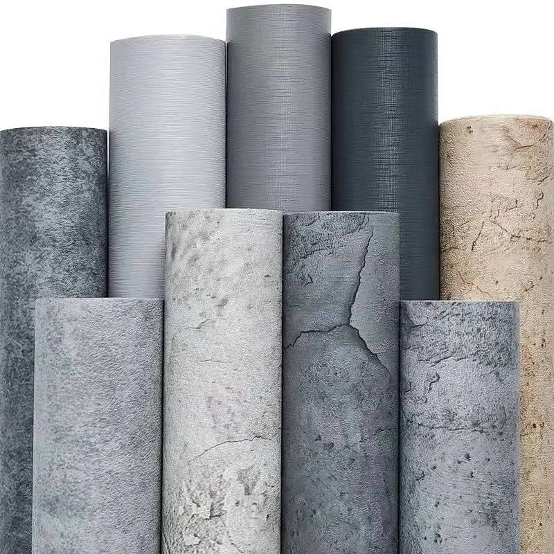 80cm Width Cement Wallpaper  Adhesive for Furniture Decor Living Room Bedroom Film Vinyl PVC Waterproof Wall Stickers Room Decor