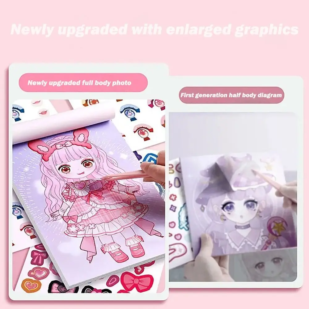 Festival Verjaardagscadeau Geen Knippen Aankleden Sticker Boek Cartoon DIY Make-up Show Puzzel Handboek Sticker