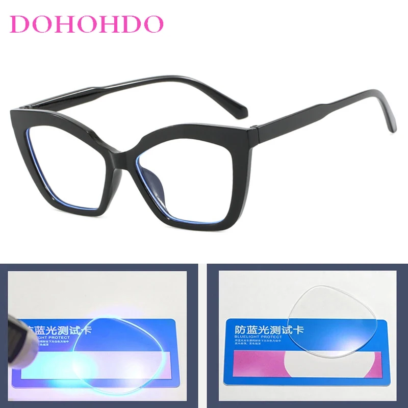 DOHOHDO 2024 nueva moda clásica gafas de seguridad transparentes ojos de gato al aire libre Anti-luz azul gafas de ordenador señora gafas transparentes