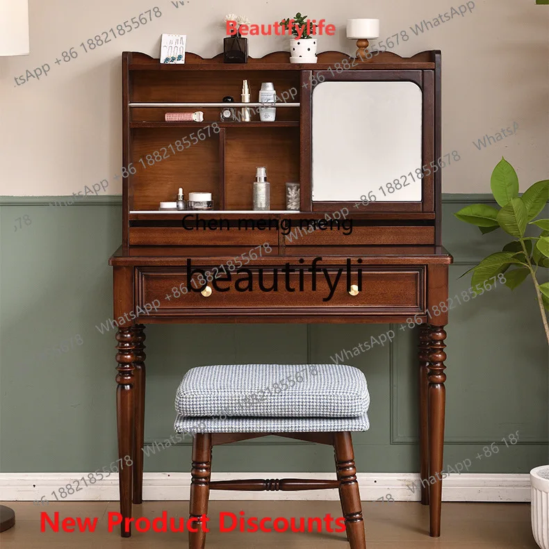 

2003 Medieval French solid wood dressing table dressing table American retro dressing table living room