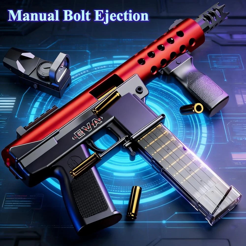 

Игрушечный пистолет TEC9 с мягкими патронами и затворным механизмом, для игр на открытом воздухе, идеальный подарок для мальчиков на праздники и дни рождения