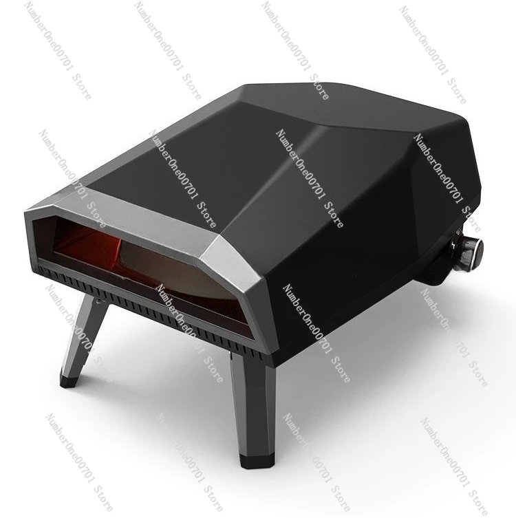 Horno giratorio de pizza de gas para exteriores de 12 pulgadas, horno de pizza móvil giratorio automático para barbacoa