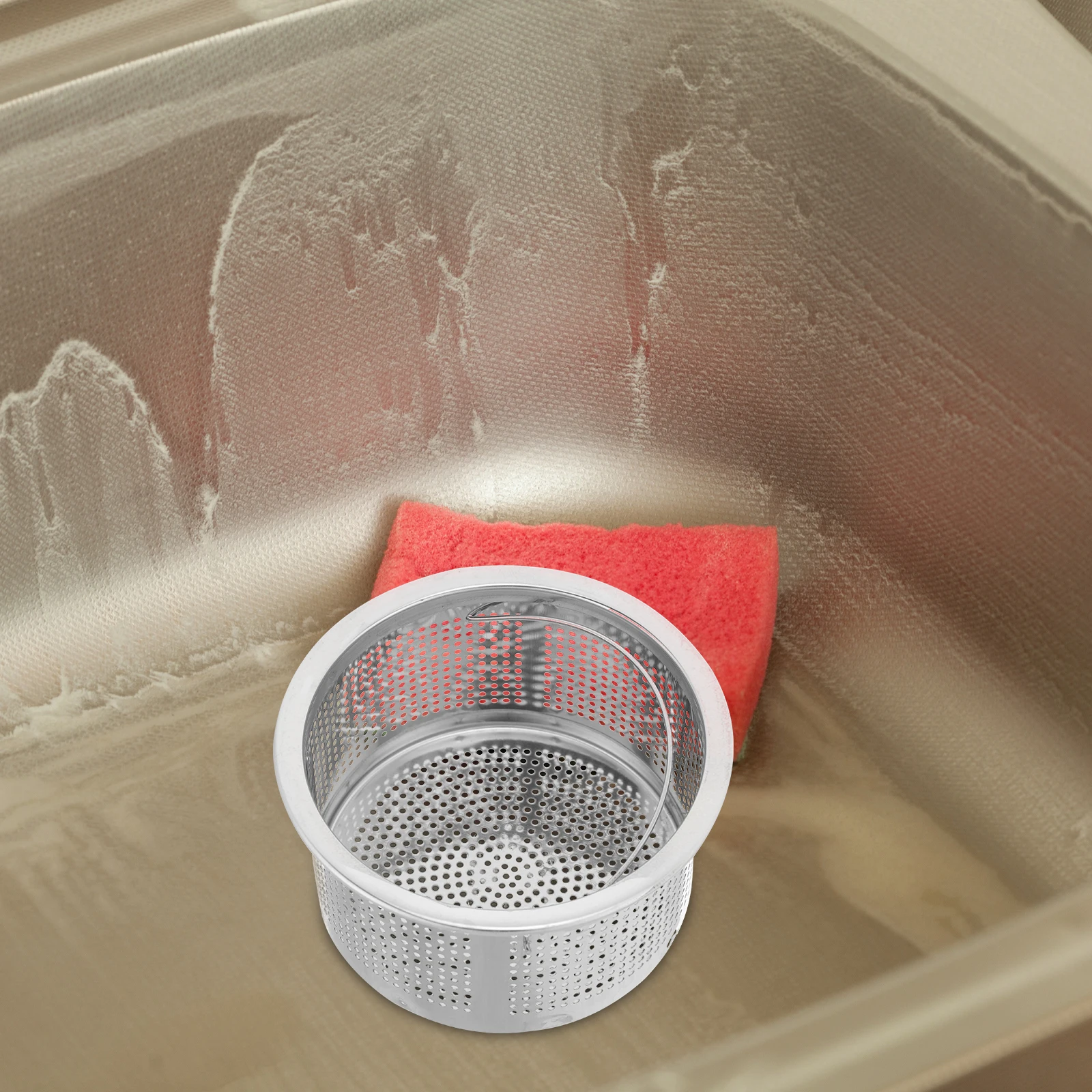 

2pcs Basket Handle Food Debris Filter Efficient Drainage Durable Easy Installation Drain Metal Handle Basket Kitchen Drain
