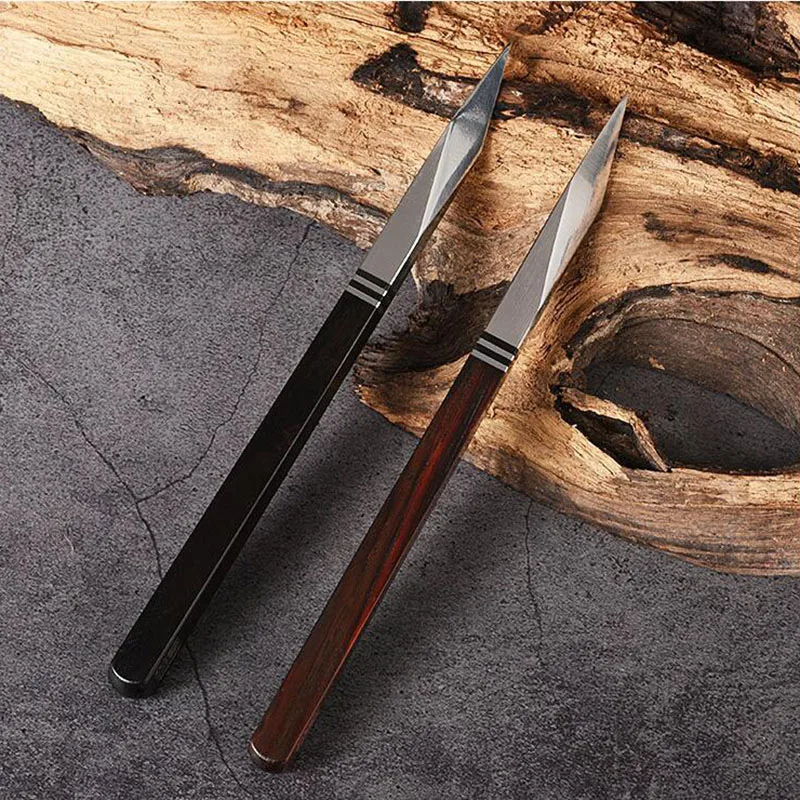 1Pcs Tea Knife Stainless Steel Damascus Pu Erh Tea By Hand Wooden Handle Pry Tea Cone Of Chinese Style Gift