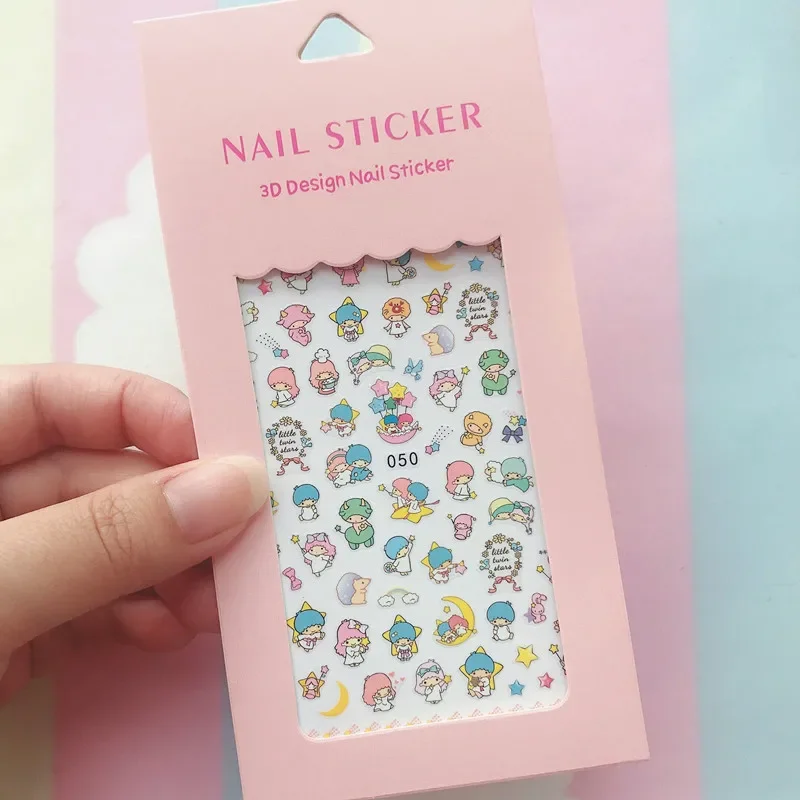 Pokemon Pikachu Nail Stickers Kawaii Anime Cartoon Girl Heart Thin Tough Manicure Stickers Self-adhesive Back Glue Nail Stickers