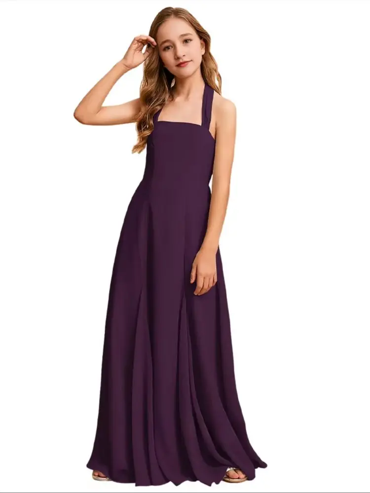 

SH Kids Child Celadon A Line Junior Bridesmaid Dress Flower Girl Dress Chiffon Square Neck With Girls Formal Wear