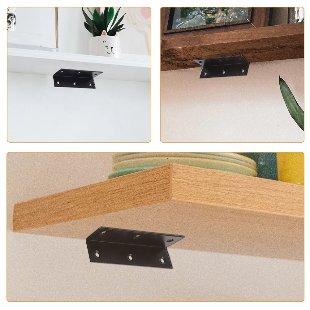 

6Pcs Stainless Steel Angle Brackets Strong Right Angle Corner Braces Multifunctional Metal Shelf Support for Furniture