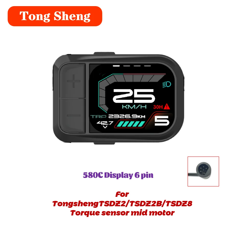 AliExpress Tongsheng TSDZ2 TSDZ2B Throttle 1 to 2 Cable 580C LCD Colour Screen Display For Tongsheng Mid Drive Motor Conversion kit