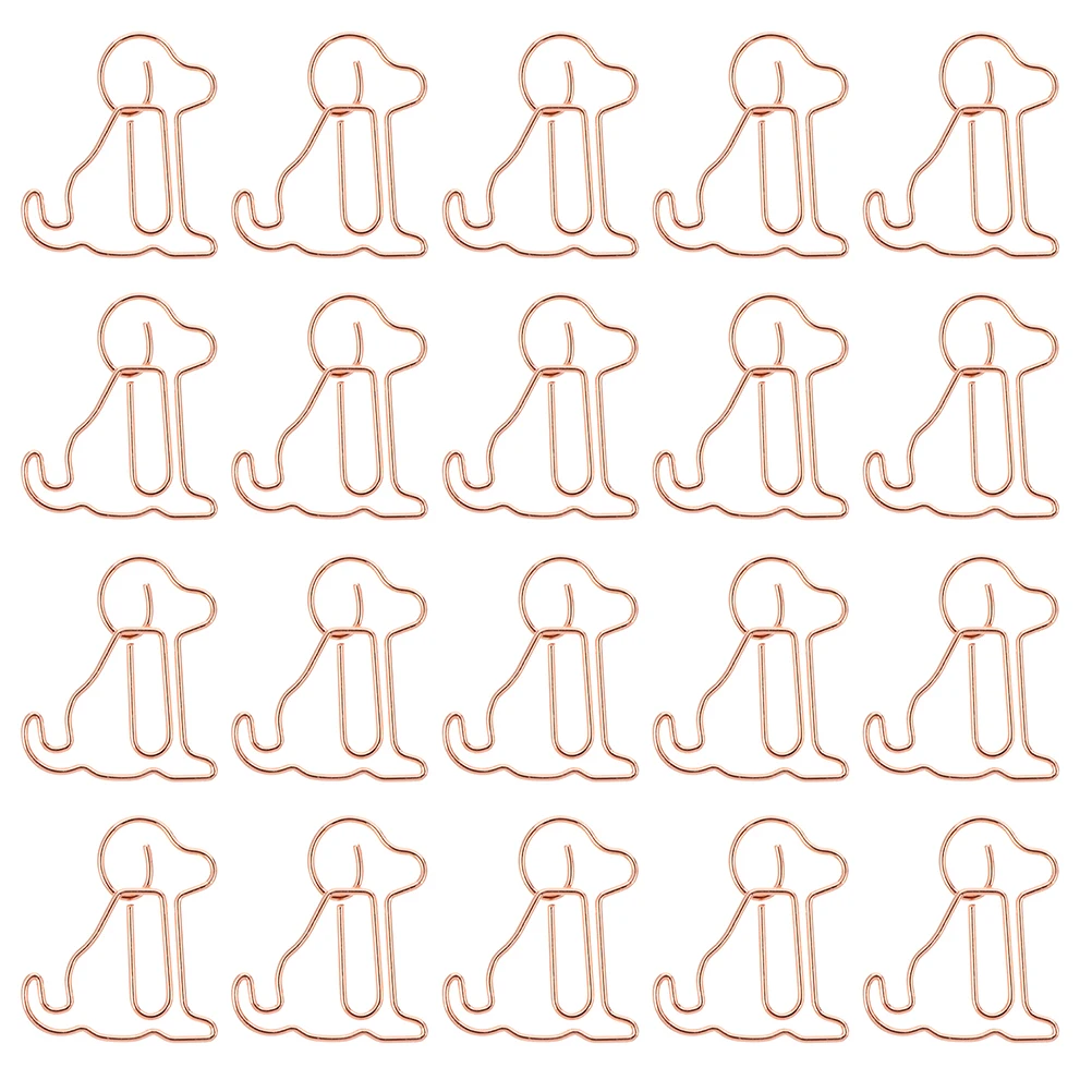 

50Pcs Puppy Shaped Paper Clips Metal Fixing Clips for Office Supplies School Stationery Document Filing Study Work Organization