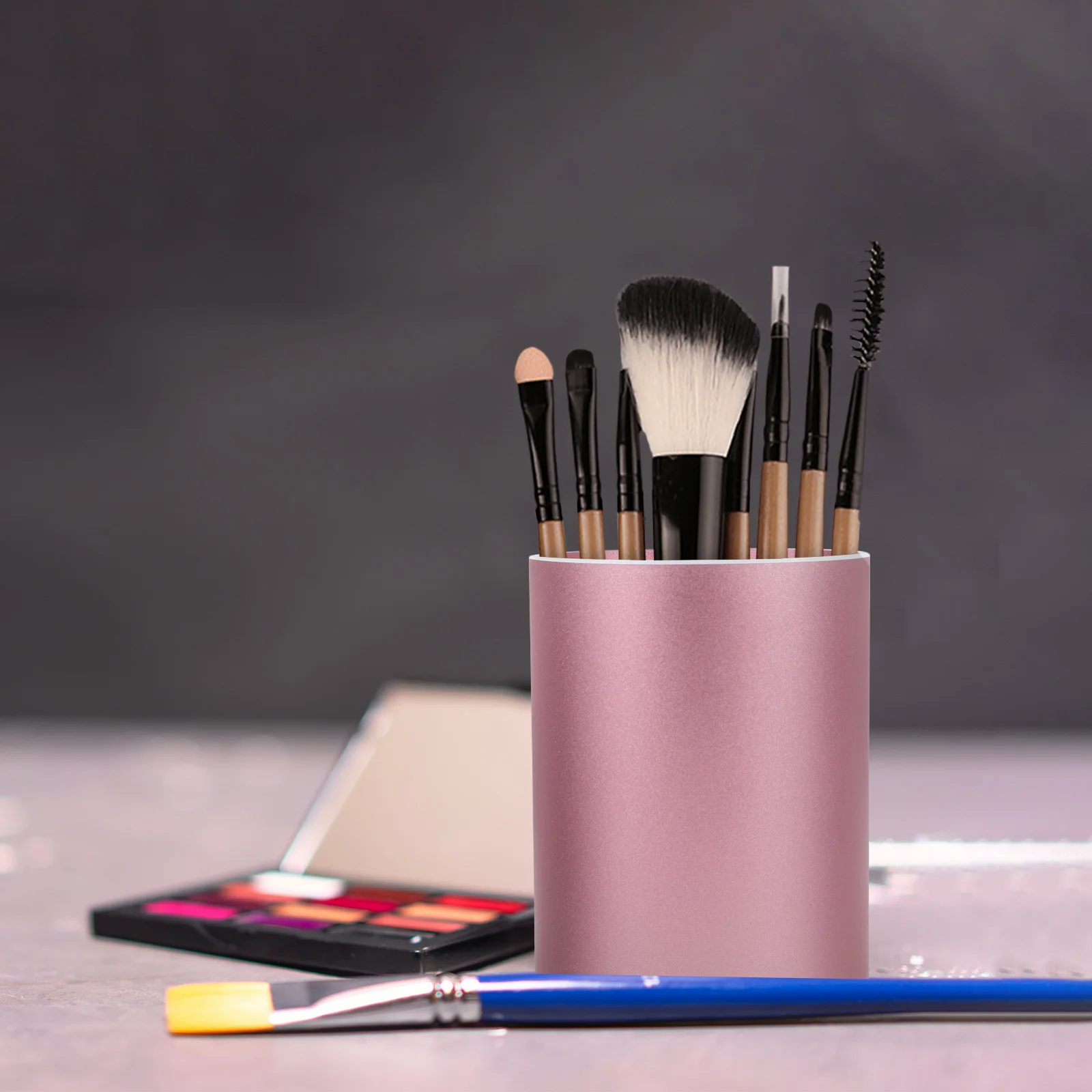 

Aluminum Alloy Pencil Holder Round Desktop Organizer Stable Non Slip Base Pen Holder Makeup Brush Storage Office Cup