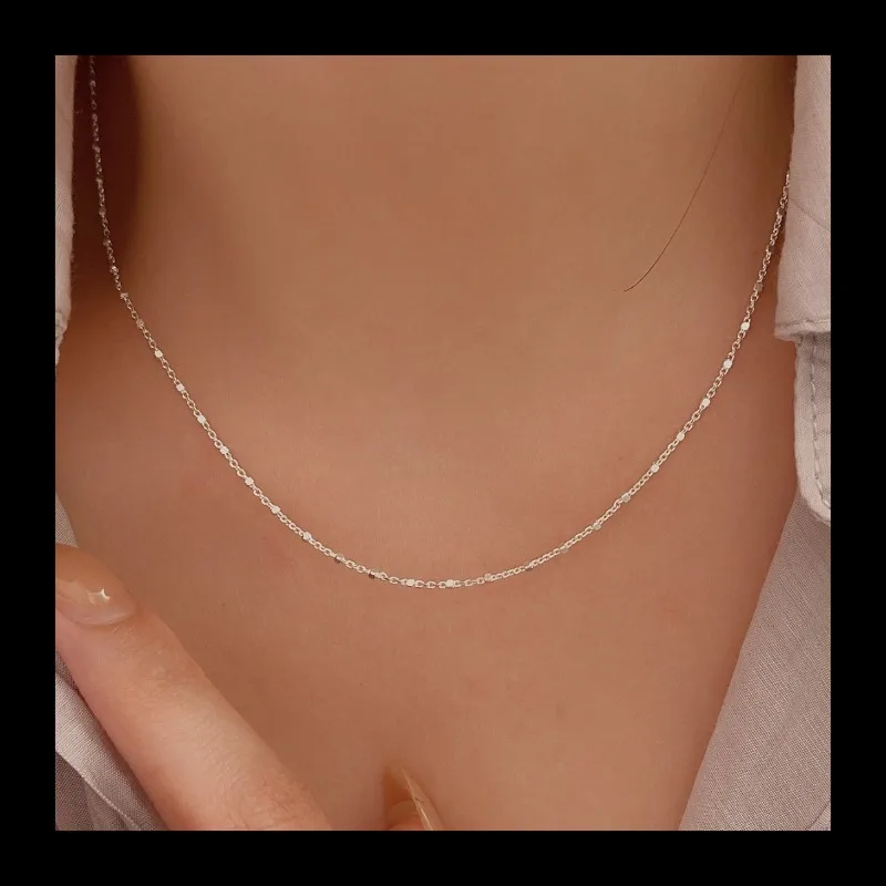 جديد شخصية بسيطة قلادة الإناث المتخصصة تصميم S925 قلادة من الفضة الاسترليني فلاش #4