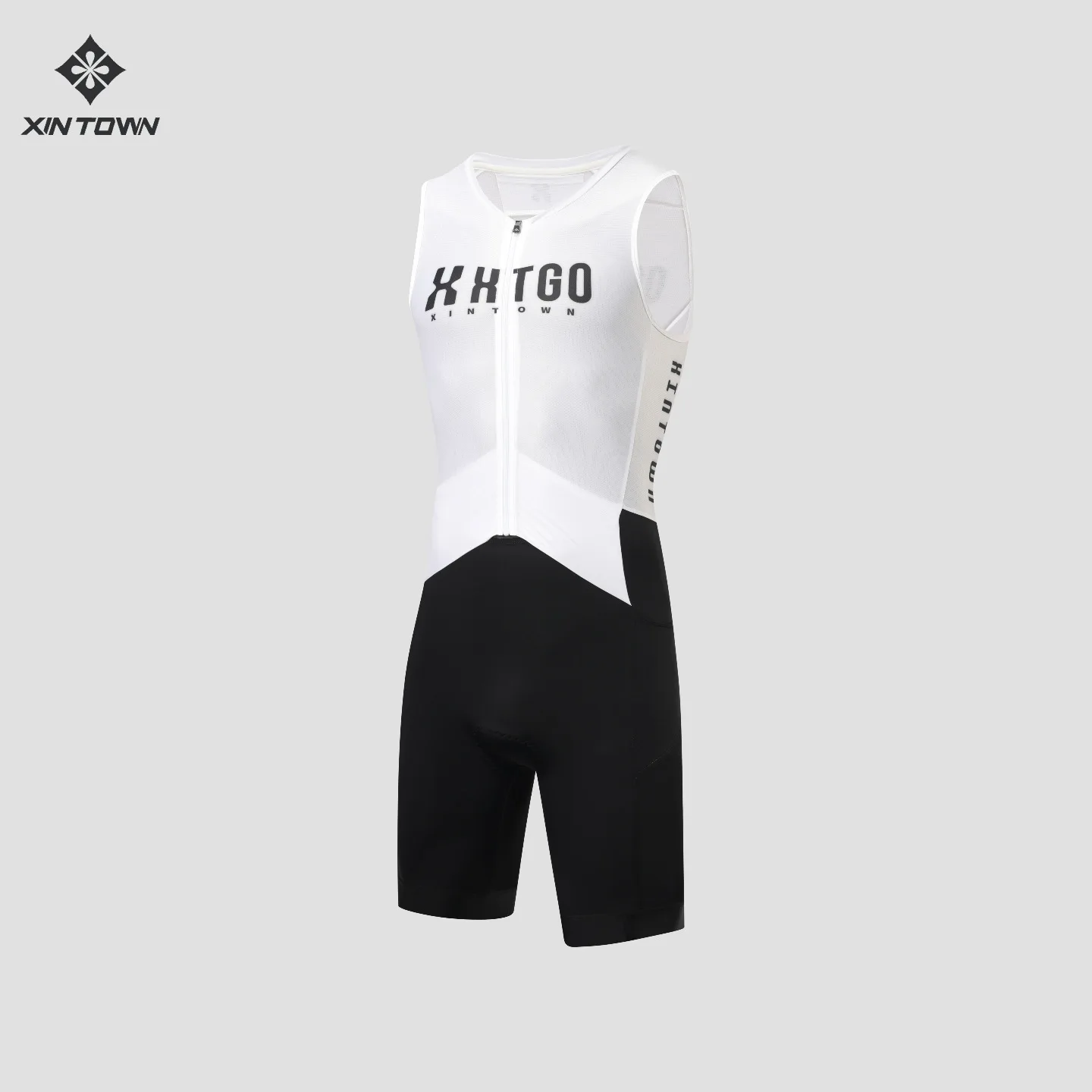 XINTOWN Men Sleeveless Cycling Bib Suit Quick Dry Aero Race Suit Padded Road Bike Cycling Speedsuit Breathable One Piece
