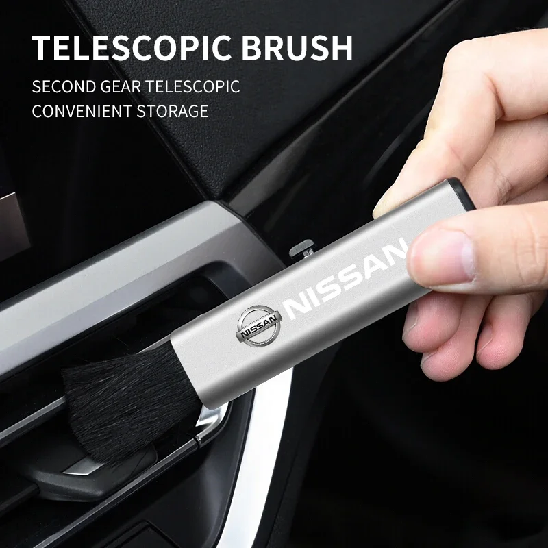 Car Vent Cleaning Soft Brush with Casing Car Interior Cleaning Tool Car Brush For Nissan Qashqai X J10 Trail Tiida Teana Skyline