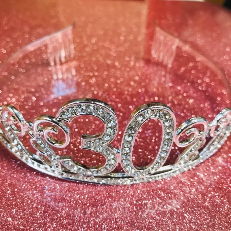 2026 Neues 30. Geburtstags-Königinnen-Tiara-Stirnband, Geburtstagsparty-Tiara, Partyzubehör für den 30. Geburtstag, Dekoration, 30. Kronengeschenk – Detail 1