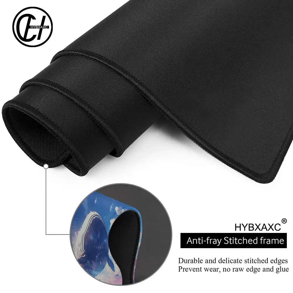 Cartoon Sea Whale Large Gaming Mouse Pad Computer HD Keyboard Pad Natural Rubber Anti-Slip Office Mousepad Desk Accessories
