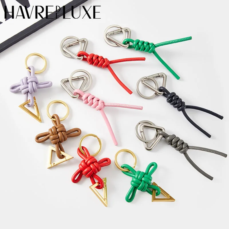 Bag Charm For BV Hand-woven Rope Pendant Genuine Leather Braided  Versatile Keychain Bag Ornaments Gift for Men and Women