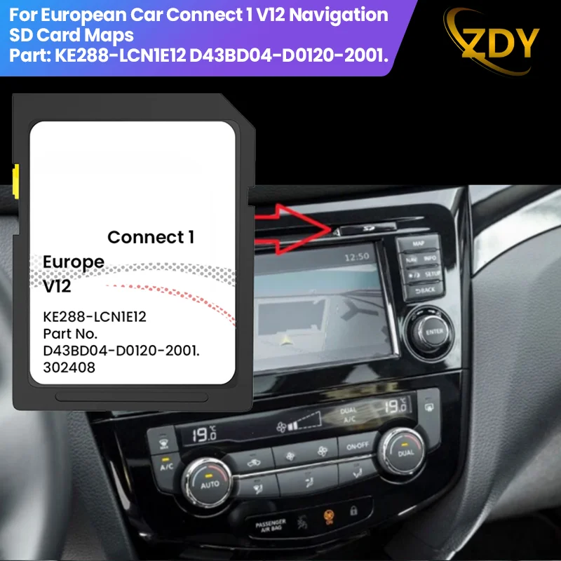 

For European Car Connect 1 V12 Navigation SD Card Maps Part: KE288-LCN1E12 D43BD04-D0120-2001.