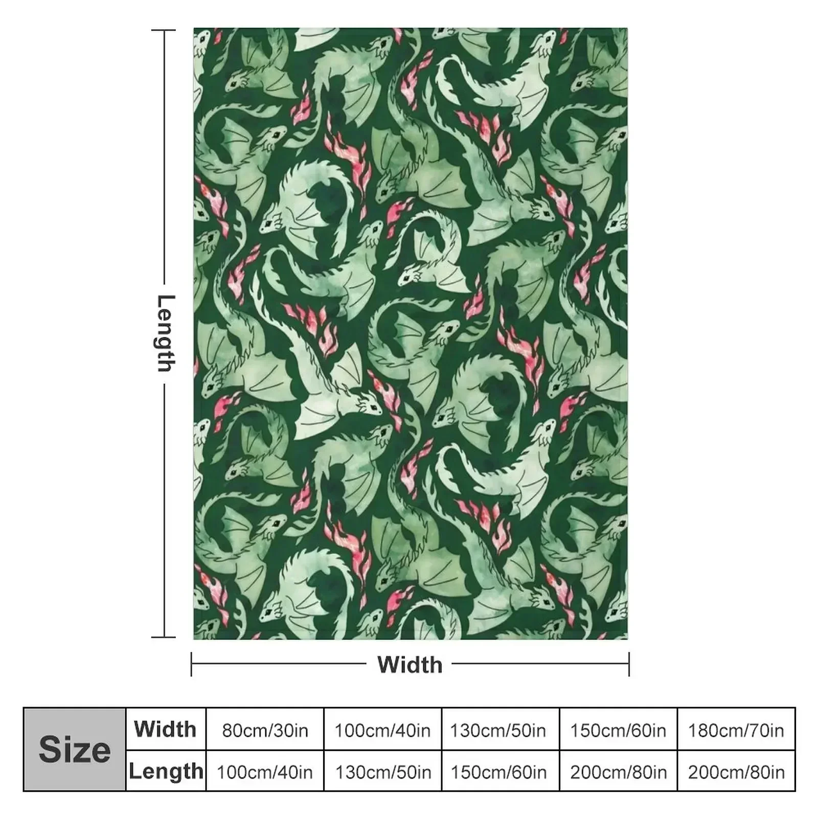 New Dragon fire dark green Throw Blanket blankets and throws Luxury Thicken Comforter Moving Blankets