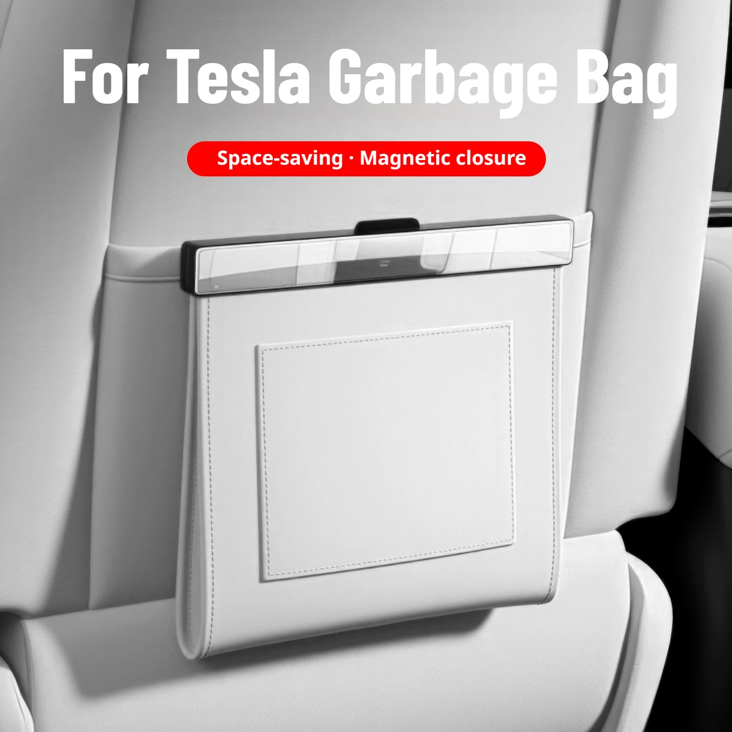 For Tesla Model 3 Model Y Model S Model X Highland Magnetic Auto Hanging Trash Bin Rear Seat Back Organizer Holder Auto Decor