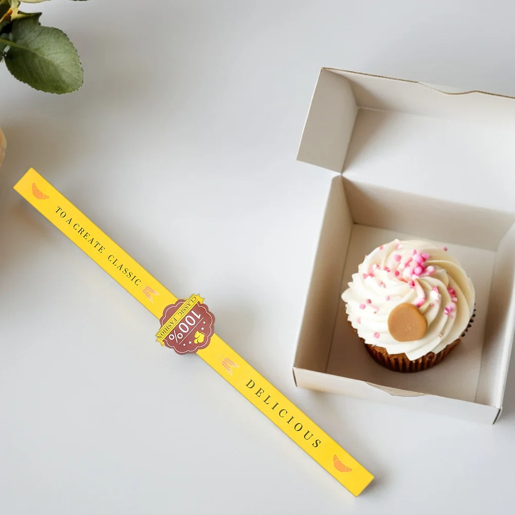 

200 Pcs Stickers Cake Sealing Bakery Label Cookie Packaging Baking Labels Biscuit Yellow Baked Goods Decals for
