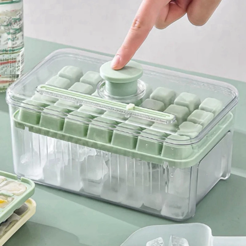 Ice Box One-Button Press-Type Easy Release High-Color Ice Box Household Food-Grade Ice Storage Mold