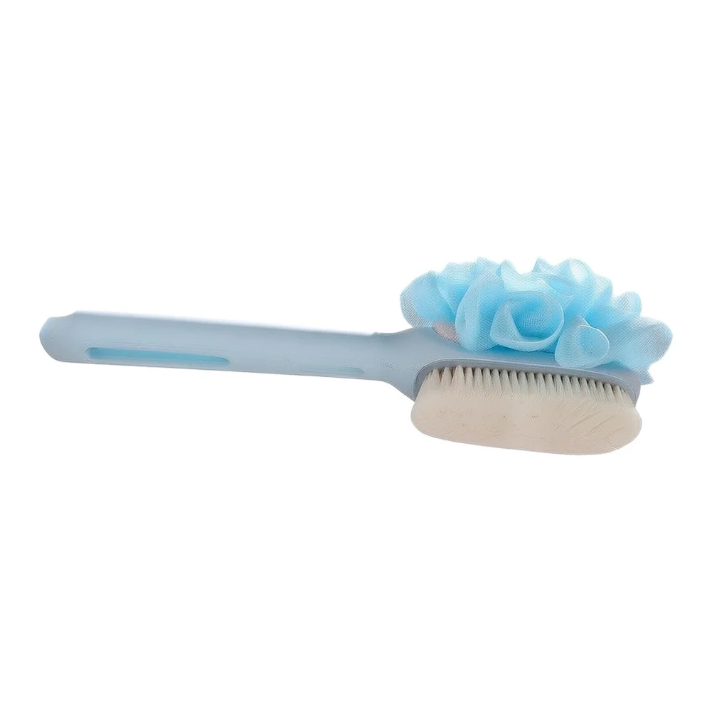 Back Scrub Brush with 16 Inch Handle Length Proven Effective for Shoulder-to-Buttocks Coverage in Standard Showers