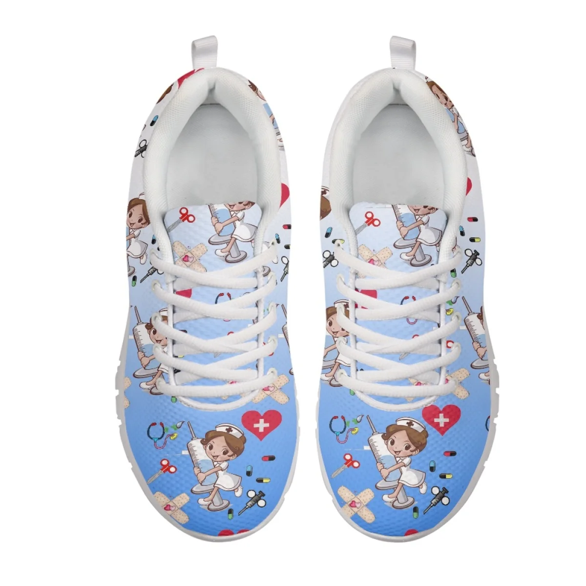 INSTANTARTS Marke Design Still Schuhe für Frauen Cartoon Krankenschwester Arzt Muster Spitze Up Im Freien Zu Fuß Sneaker Damen Krankenhaus Arbeit