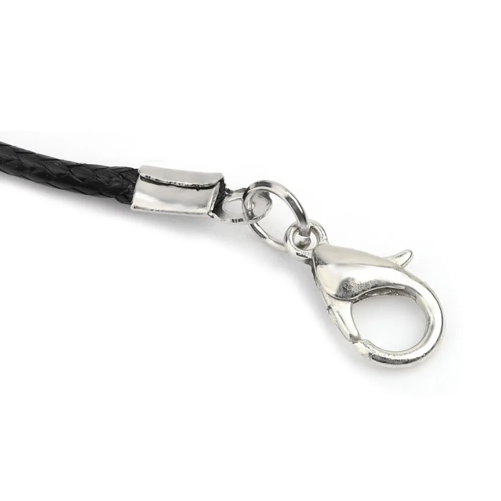 

100pcs Full Set Black Lobster Clasp Wax Rope 50cm Waxed Thread Leather Cord Bulk Waxed Rope Jewelry Making Supplies