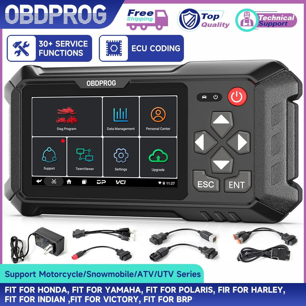 OBDPROG MOTO 100 Motorcycle All System Diagnostic Tool OBD2 Scanner ECU Coding Motor Analysis Tools Maintenance Light Reset