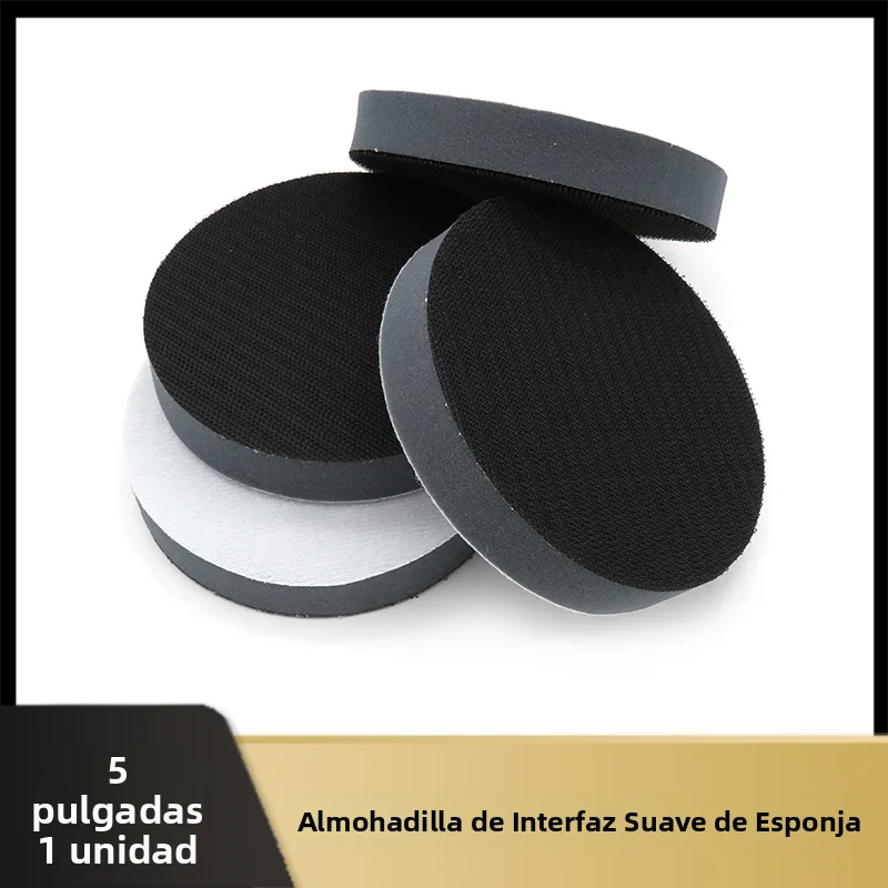 Almohadilla de interfaz suave de esponja de gancho y bucle de 5 pulgadas y 125MM con almohadilla amortiguadora de interfaz de cojín de 20mm de espesor para pulir y pulir