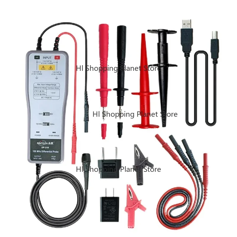 

Дифференциальный пробник Pintech DP-210, 100 МГц, 1300 Вп-п, коэффициент затухания 50:1, 500:1