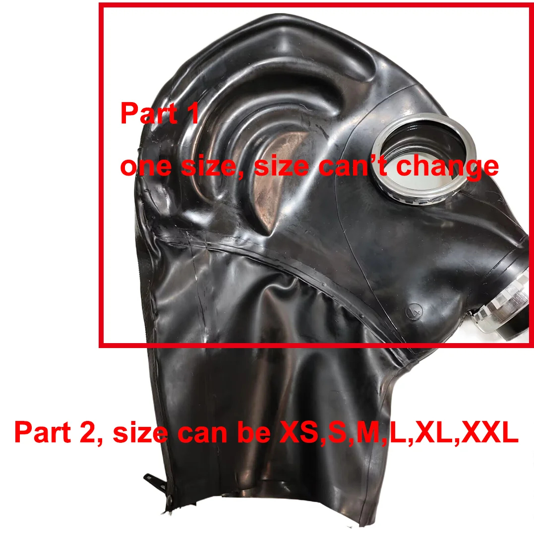 0.6mm Latex Rubber Women Men Cosplay Hood Punk Mask Back Zip Handmade Headpiece RLM300